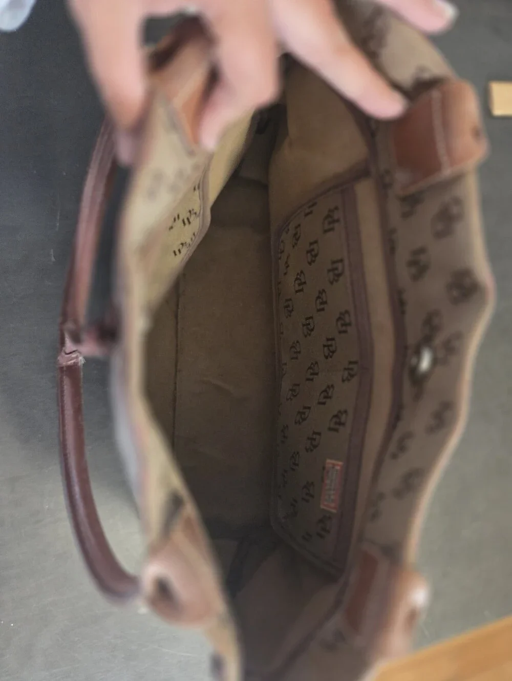 Vintage Dooney & Bourke Glitter Monogram IT Drawstring Tote Made  USA Authentic